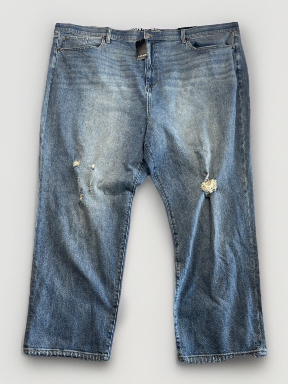 NWT* Torrid High-Rise Straight Classic Denim Jeans Plus Size 28R Blue Distressed